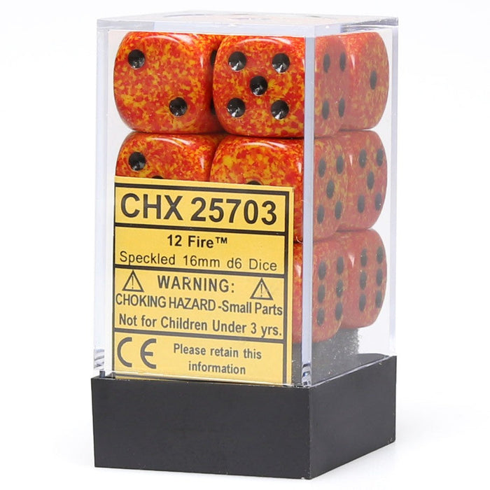Chessex - Dice Speckled D6 16mm Fire 2